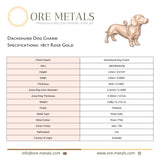 18ct Rose Gold - Dachshund Dog Charm