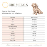 18ct Rose Gold - Maltese Dog Charm