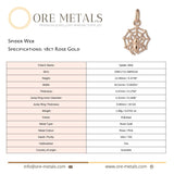 18ct Rose Gold - Spider Web Charm