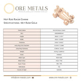 18ct Rose Gold - Hot Rod Racer Charm