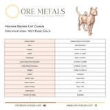 18ct Rose Gold - Havana Brown Cat Charm