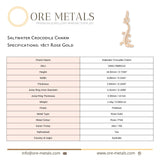 18ct Rose Gold - Saltwater Crocodile Charm