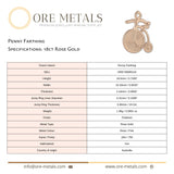18ct Rose Gold - Penny Farthing Charm