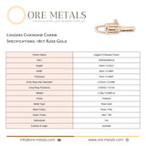 18ct Rose Gold - Loggers Chainsaw Charm