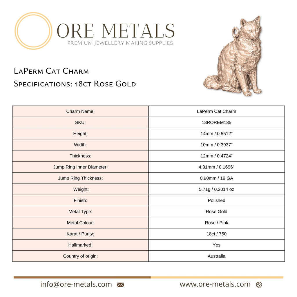18ct Rose Gold - LaPerm Cat Charm