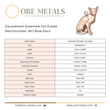 18ct Rose Gold - Colourpoint Shorthair Cat Charm