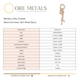 18ct Rose Gold - Netball Girl Charm