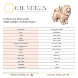 18ct Rose Gold - Chow Chow Dog Charm