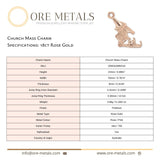 18ct Rose Gold - Church Mass Charm