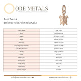 18ct Rose Gold - Reef Turtle Charm