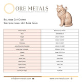 18ct Rose Gold - Balinese Cat Charm