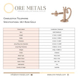 18ct Rose Gold - Candlestick Telephone Charm