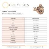 18ct Rose Gold - Garden Snail Charm
