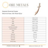 18ct Rose Gold - Arabian Scimitar Charm