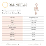18ct Rose Gold - Articulating Skeleton Charm