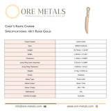 18ct Rose Gold - Chef's Knife Charm
