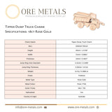 18ct Rose Gold - Tipper Dump Truck Charm