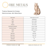 18ct Rose Gold - Turkish Angora Cat Charm