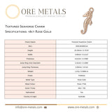 18ct Rose Gold - Textured Seahorse Charm
