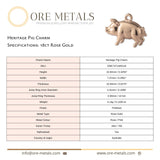 18ct Rose Gold - Heritage Pig Charm