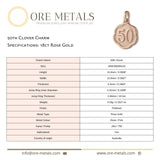 18ct Rose Gold - 50th Clover Charm