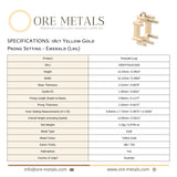 18ct Yellow Gold - Emerald Prong Setting