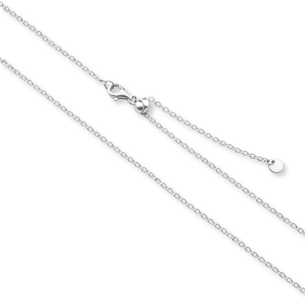 18ct White Gold - Adjustable Cable - Necklace Chain