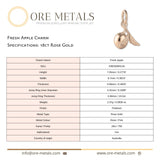 18ct Rose Gold - Fresh Apple Charm