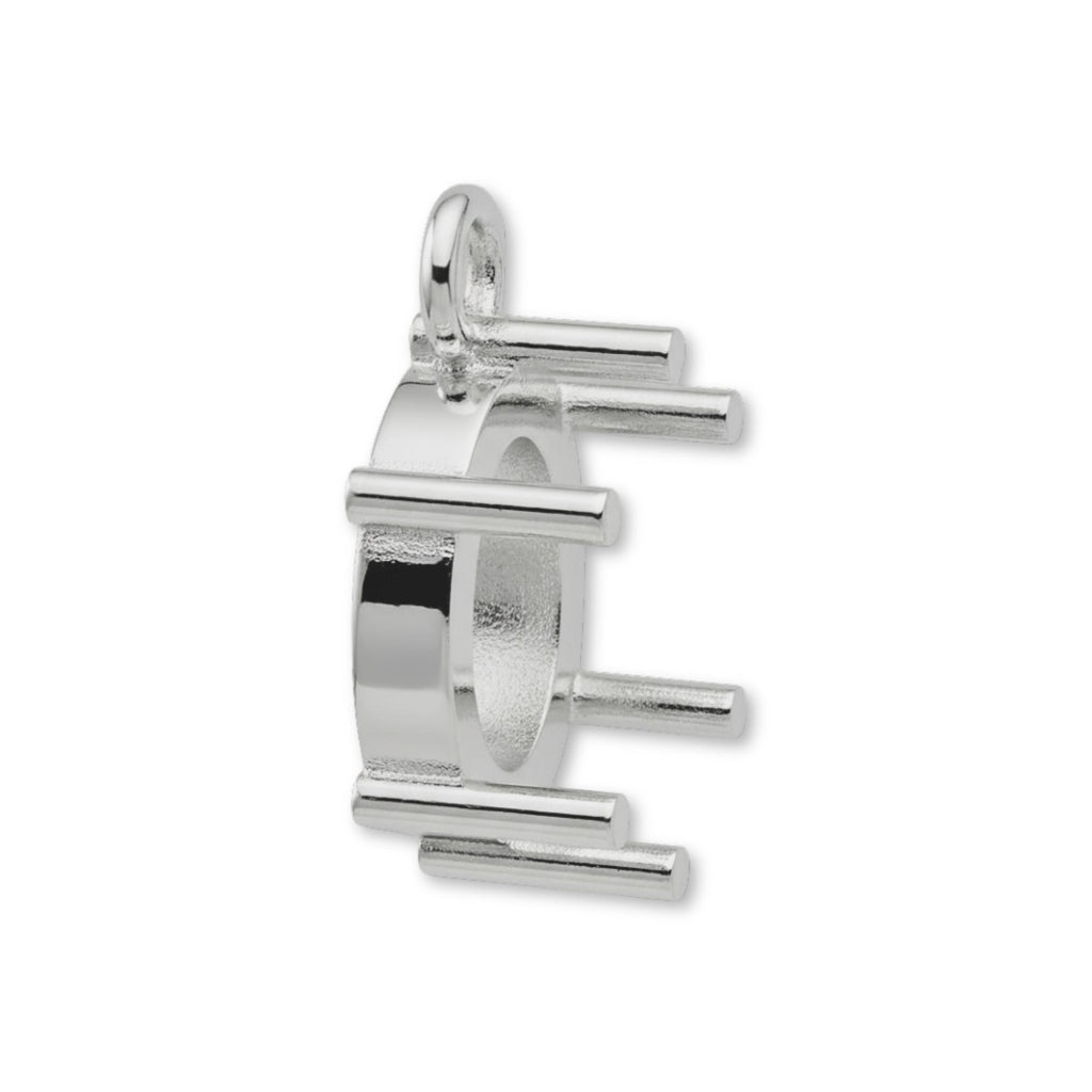 9ct White Gold - Oval Prong Setting