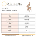 18ct Rose Gold - Forest Deer Charm