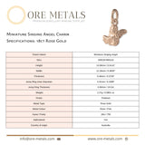 18ct Rose Gold - Miniature Singing Angel Charm