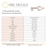 18ct Rose Gold - 21 Treasure Box Key Charm