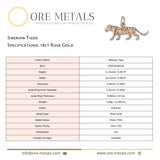 18ct Rose Gold - Siberian Tiger Charm