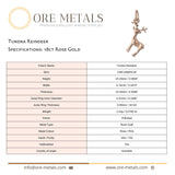 18ct Rose Gold - Tundra Reindeer Charm