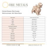 18ct Rose Gold - Cocker Spaniel Dog Charm