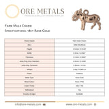 18ct Rose Gold - Farm Mule Charm