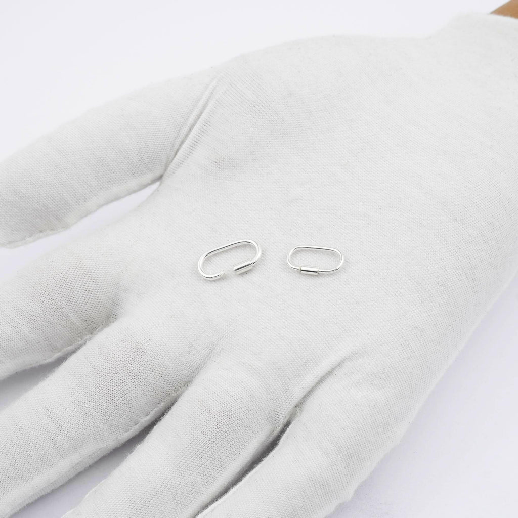 925 Sterling Silver - Paperclip Carabiner Clasps