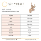 18ct Rose Gold - Indian Elephant Charm