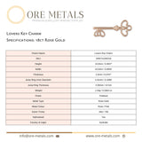 18ct Rose Gold - Lovers Key Charm
