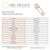 18ct Rose Gold - Safety Pin Charm