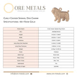18ct Rose Gold - Curly Cocker Spaniel Dog Charm