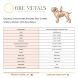 18ct Rose Gold - German Shorthaired Pointer Dog Charm