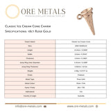 18ct Rose Gold - Classic Ice Cream Cone Charm