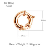 9ct Rose Gold - Large Spring Ring