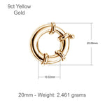 9ct Yellow Gold - Large Spring Ring