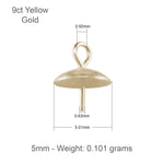 9-karätiges Gelbgold – runde Perlmuttfassung
