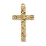 18ct Yellow Gold - Swirl Crucifix Charm
