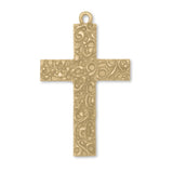 9ct Yellow Gold - Scrollwork Crucifix Charm