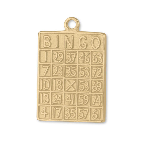 18ct Yellow Gold - Bingo Card Charm
