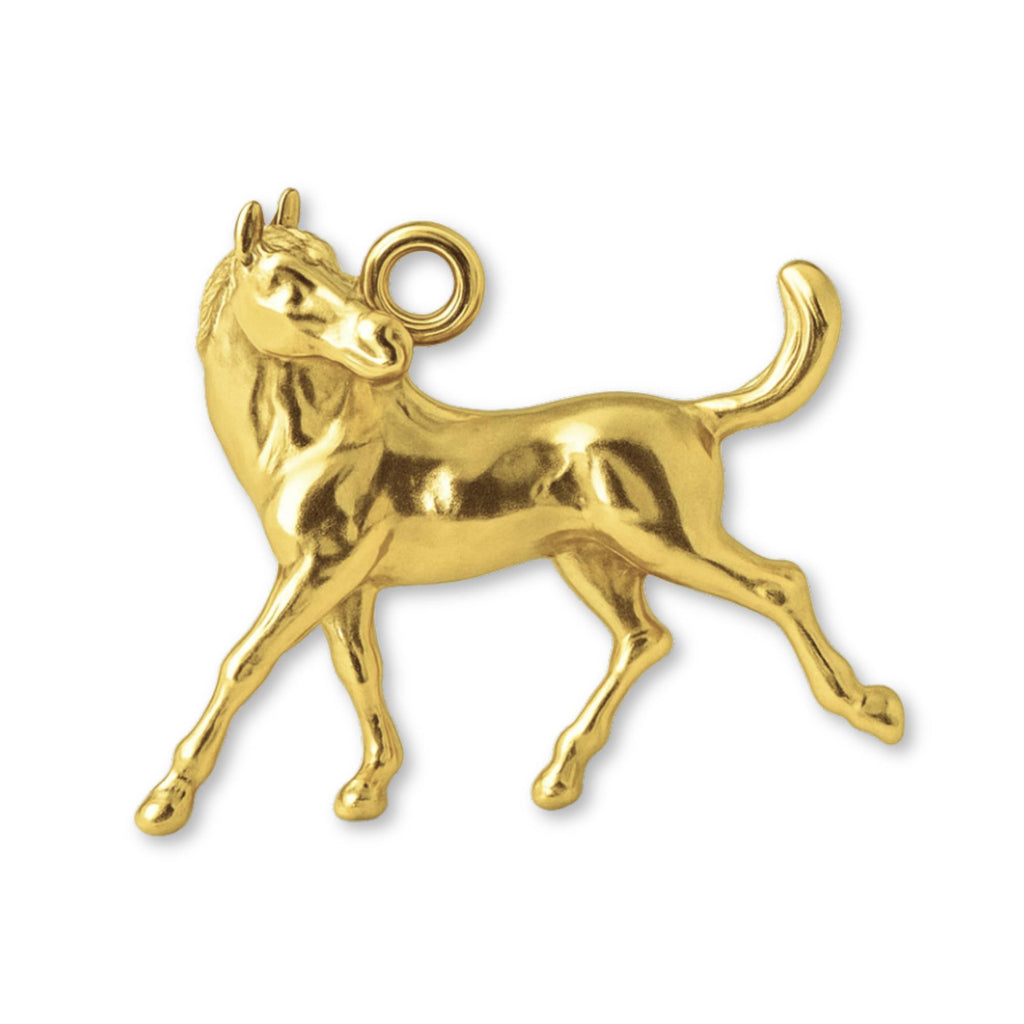 9ct Yellow Gold - Galloping Horse Charm